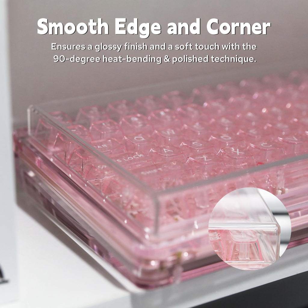 KiiBoom Premium Acrylic Transparent Keyboard Dust Cover, Waterproof, Anti-Dust, Anti-Cat Protector Cover Lid for Mechanical Keyboard (Clear, 12.6'' x 5.3'' x 0.78'')