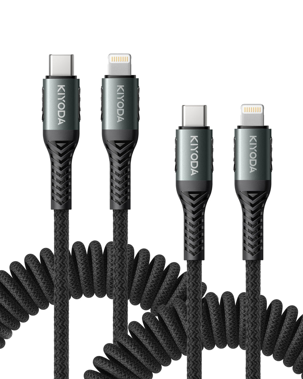 USBC to Lightning Cable for Car Coiled iPhone Charger Apple MFi Certified