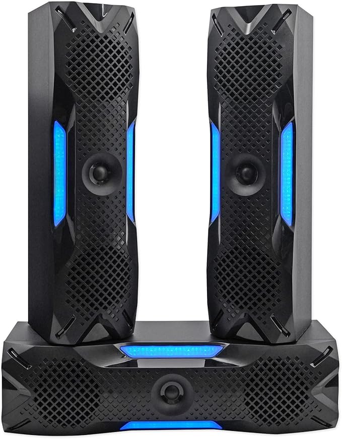 Rockville HTS56 1000W 5.1 Channel Home Theater System, Bluetooth, USB, 8" Subwoofer, LED Light Effects, Remote Control, Optical Input, for Movies, Music & Karaoke