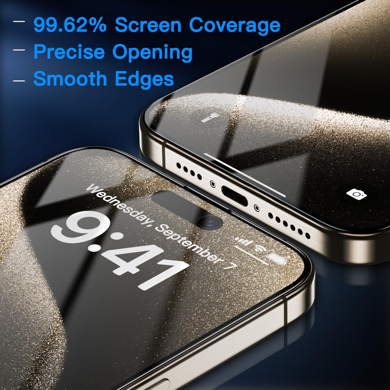 Uyiton Anti-Blue Light for iPhone 15 Pro Screen Protector