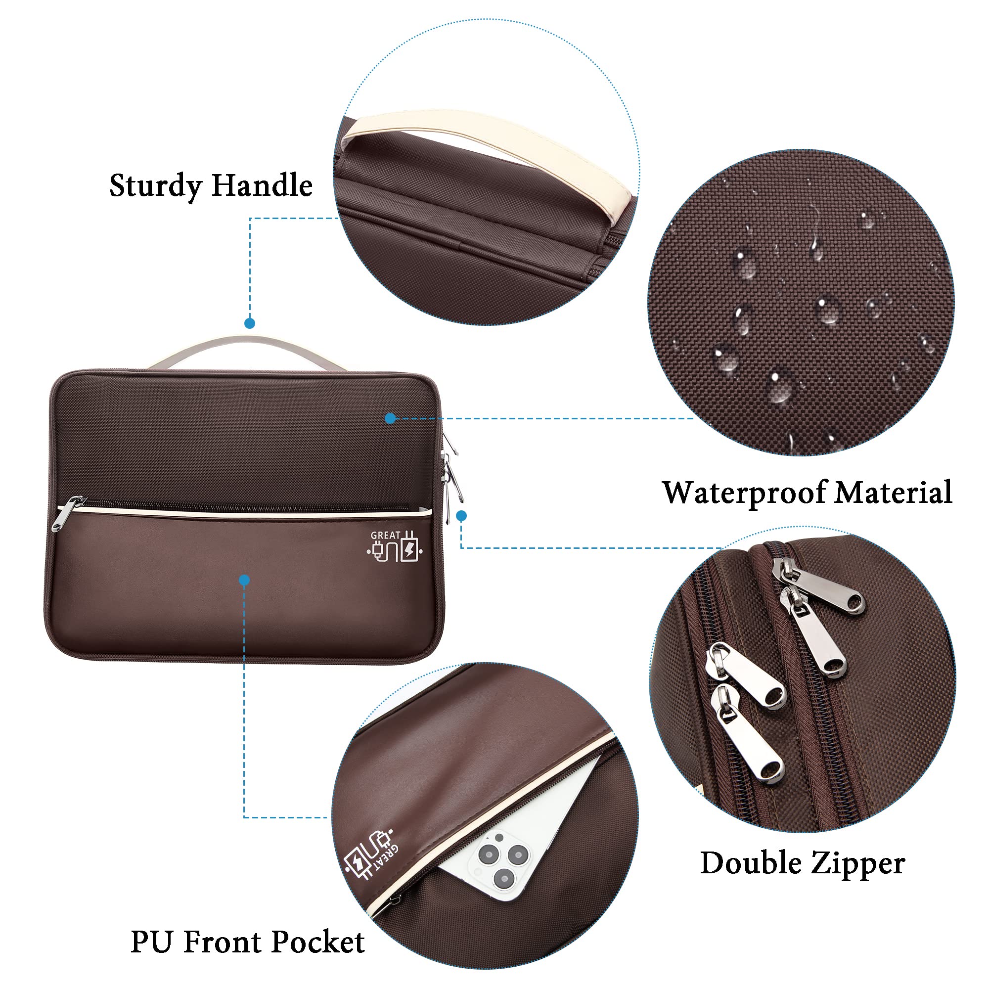 SELLYFELLY Electronics Travel Organizer, Double Layer Cable Organizer Bag Watreproof Electronics Accessories Storage Bag for Cord, Charger, Phone, Power Bank, Kindle, Hard Drive