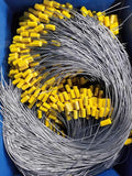 24" Steel Wire Cable Seals Tamper Resistant Security Tags Numbered Garden Marking Label Lock Strip Self-Locking Padlock Length 60 cm (Pack of 100pcs) (Yellow)