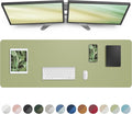 AFIING Leather Desk Pad Protector,Mouse Pad,Office Desk Mat, Non-Slip PU Leather Desk Blotter,Large Desk mat,Waterproof Keyboard mat for Office/Home/Decor (Olive Green,55"" x 17"")
