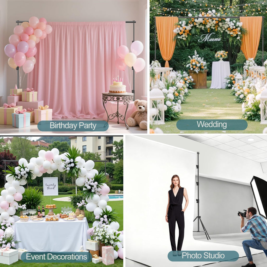 FUDESY Photo Video Studio 10 x 10Ft Heavy Duty Adjustable Backdrop Stand,Background Support System for Photography with Carry Bag, 6 Pcs Clip Clamps