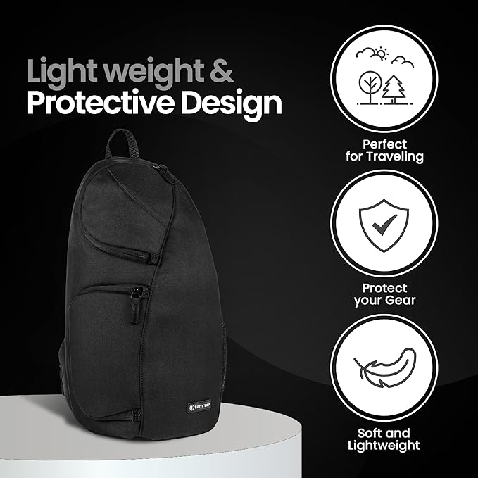 Tamrac Jazz 76 v2.0 Camera Sling Bag, Photography Backpack, Camera Case for Photography Accessories, Compact Camera Shoulder Bag for DSLR and Mirrorless Cameras, Crossbody Camera Bag – Black