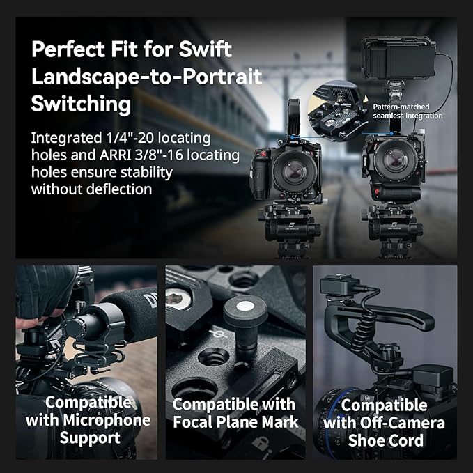 SmallRig Cage Kit for Canon C80, Modular Design with Top Plate, Side Plates, Bottom Plate, NATO Rail, Lens Adapter Support, for HDMI Clamp, with Cold Shoe Mount, 1/4''-20 & 3/8''-16
