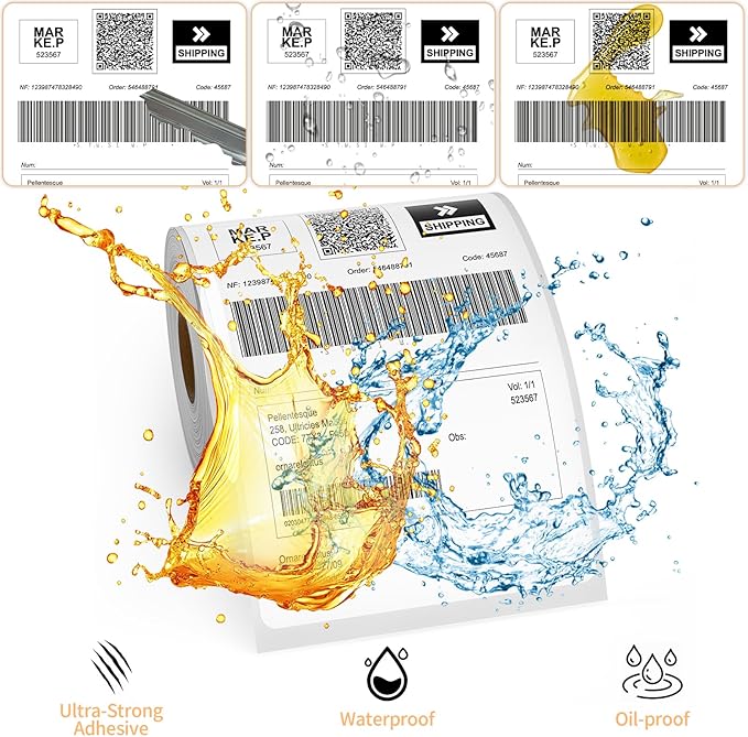 40 Rolls 4" x 6" Direct Thermal Printer Label, 250 Labels/Roll, Total 10000 Thermal Shipping Labels, Strong Adhesive, Commercial Grade, Perforated, Compatible with Most Thermal Printers (NOT for DYMO)