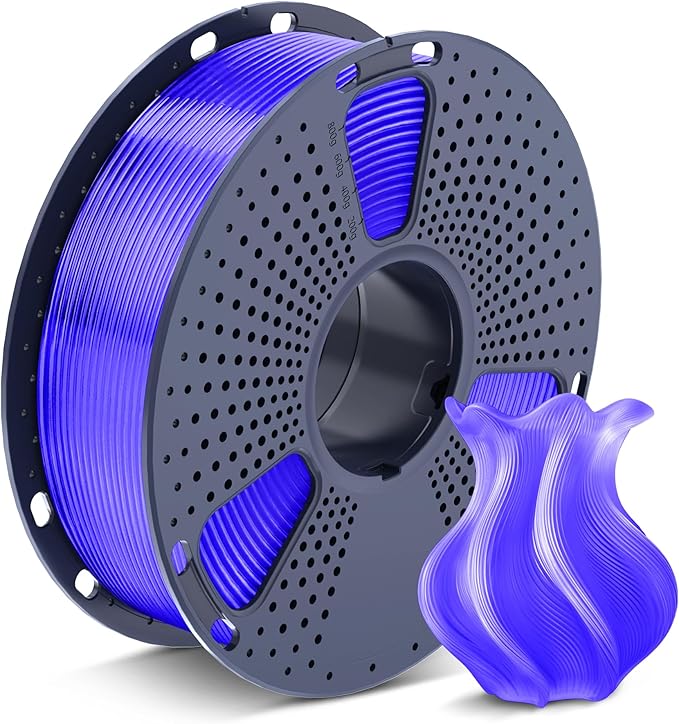 SUNLU 3D Printer Filament PETG Filament 1.75mm, Less Stringing Good Layer Adhesion High Toughness, PETG Filament 1.75 ±0.02mm, 1kg Spool(2.2lbs), Transparent Purple