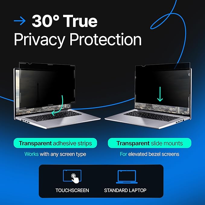VINTEZ [2 Pack] 14 Inch 16:9 Privacy Screen for Computer Monitor and Laptop - Anti Glare Protector Film Blue Light Filter Eye Protection - Computer Screen Privacy Shield