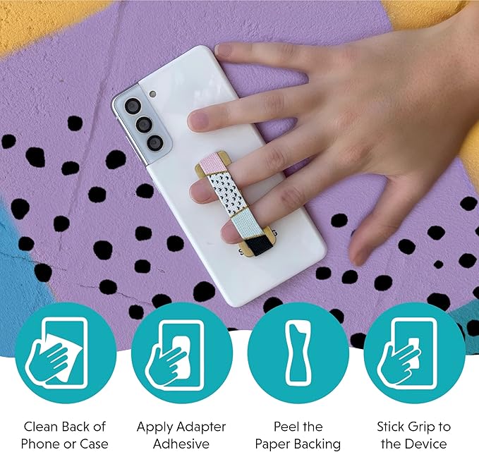 LOVEHANDLE Universal Phone Grip for Smartphones & Mini Tablets - Phone Holder for Hand - Wireless Charging Compatible - Made in The USA - Rose Paislies