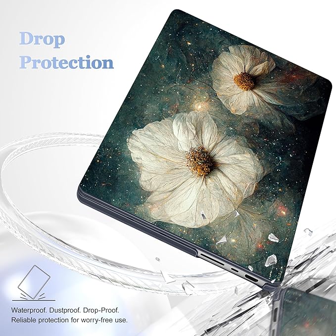 for MacBook Pro 16 inch Case 2021 2022 2023 2024 Release A3186 A3403 M4 A2991 M3 A2780 M2 A2485 M1 Pro/Max, Hard Shell Case with Screen Protector & Keyboard Cover, Sky Flower