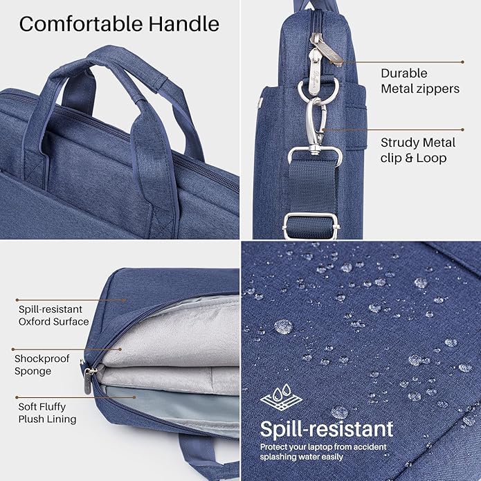 Laptop Shoulder Bag 15.6 16 17.3 Inch for Men Women,Waterproof Computer Carrying Case Messenger Bag Briefcase Work