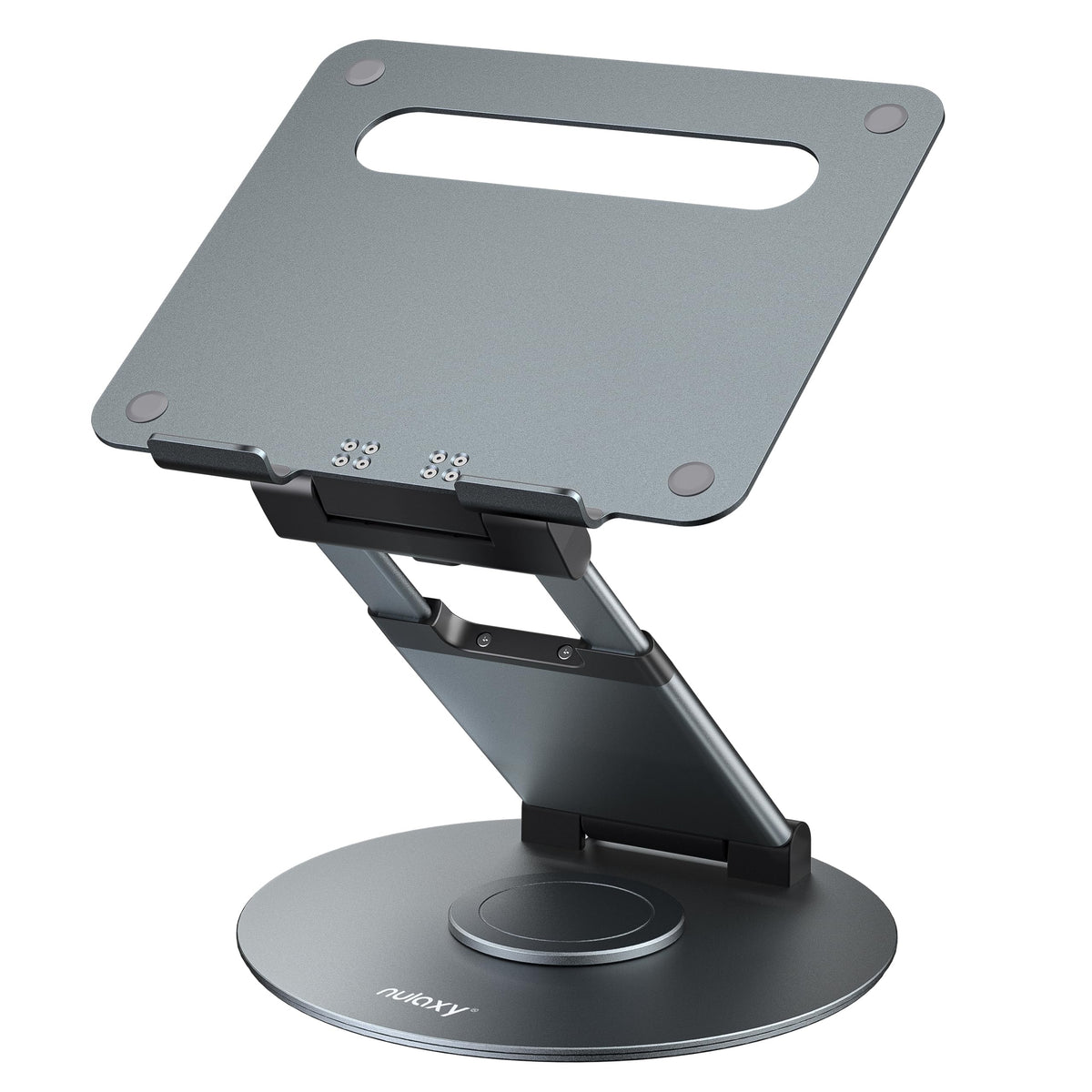 Nulaxy 18" Height Telescopic 360 Rotating Aluminum Laptop Stand Desk, Gray