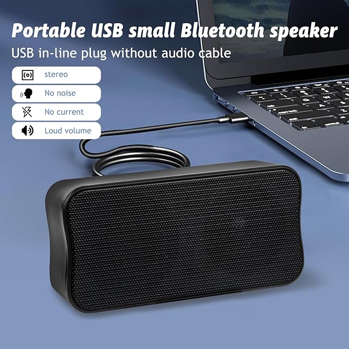 USB Small Computer Speaker Bar, USB Mini Computer Speakers, Laptop Speaker, Computer Speakers for Desktop PC, Plug and Play, Protable PC Sound Bar for Office Home School