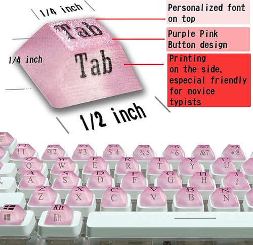80 Pcs Raised Keyboard Keys' Stickers for Long Nails Typing and Gaming, PP