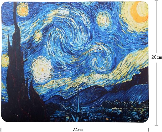 Mouse Pad, Gaming Mouse Pad, Non-Slip Rubber Base Mouse Mat with Designs for Laptop, Computer & Office, 9.5 x 7.9 x 0.12 inches (Starry Night)