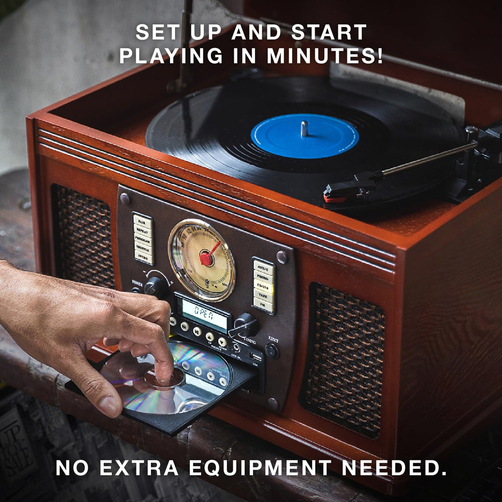 Victrola Navigator - 8-in-1 Bluetooth Record Player - Black