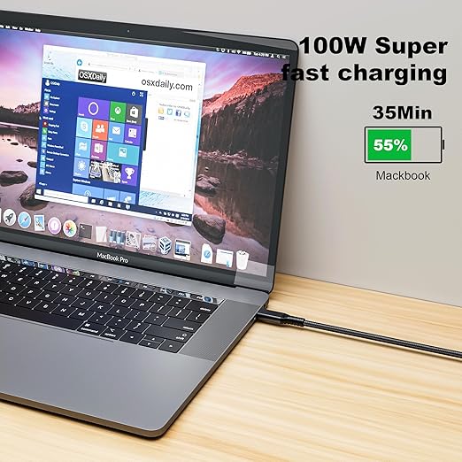 2pack USB c Cable 3.3FT,usbc to usbc 3.1,10gbps Data Transfer USB-c Video 4K Monitor Cable 100W High Speed Fast Charging Cord Compatible with Thunderbolt3