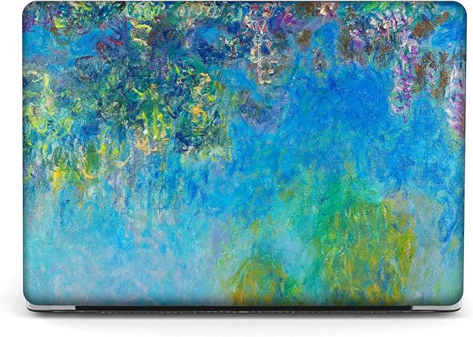 Berkin Arts Compatible with MacBook Air 13 inch Cover, 2022-2018 Release A2179/A2337 M1 with Touch ID with Keyboard Cover & Screen Protector Cloisonnism (Wisteria by Monet)