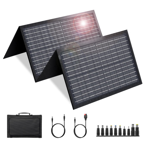 100W Portable Solar Panel for Power Station Generator, iPhone, Galaxy, Tablets, Foldable Solar Charger with USB QC 3.0/USB C/18V DC, IPX4 Waterproof Solar Panels for Camping Outdoor Van RV Trip