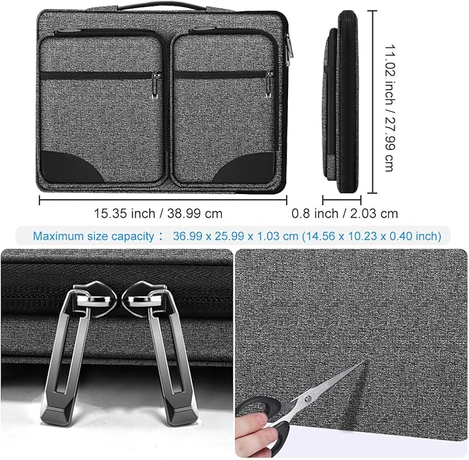 ZINZ 360 Protective Laptop Case 15" 15.6" 16" Sleeve, Water-Resistant Handbag with Straps Compatible with 16" MacBook Neo, MacBook Pro Air 16"/15", XPS 16" and Most 15" 15.6" 16" Notebooks,G01BK02