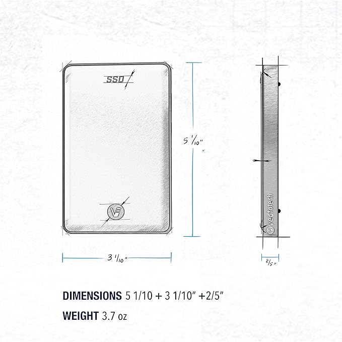 16TB External SSD USB-C Portable Solid State Drive (USB 3.1 Gen 2) | 3D NAND Flash | Rapid