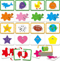 24 Set Color & Shape Puzzles, Self-Correcting Puzzle Matching Game Educational Hands-on Activities for Toddlers, Kindergarten, First Learning Learning Games Toys for 3 Years Old
