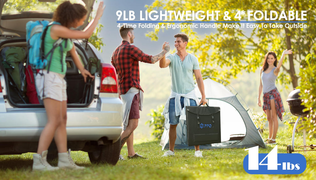 200W Portable Solar Panel Kit, Foldable Solar Charger for Camping and RV