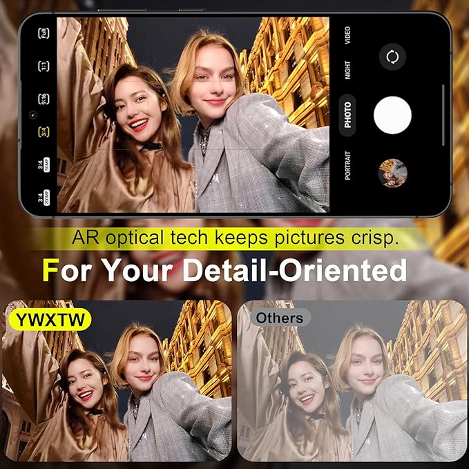YWXTW Camera Lens Protector for Samsung Galaxy S25+ Plus Accessories [1:1 Fit & Ultra Clarity] 9H Tempered Glass Metal Individual Ring Camera Cover Screen Protector, Case Friendly (Navy)