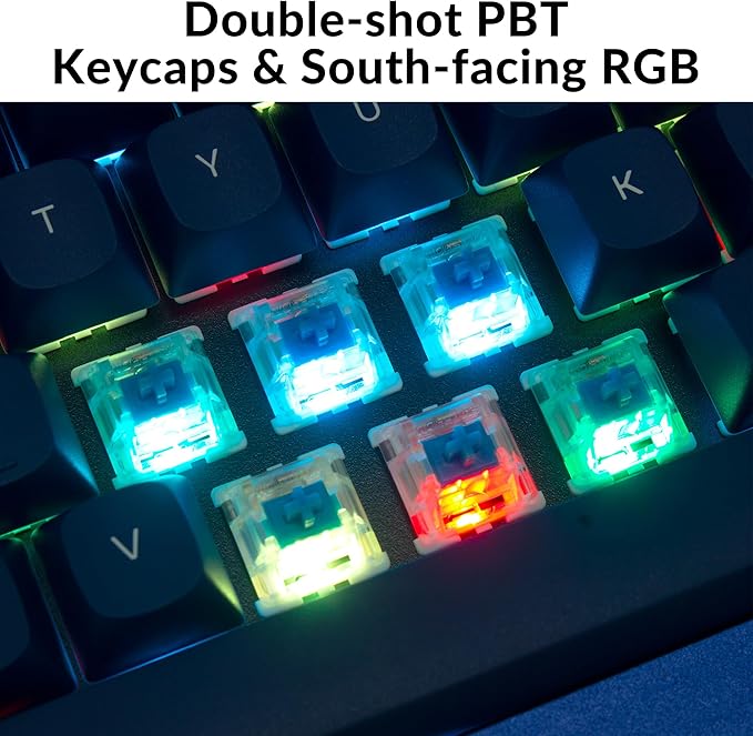Keychron Q5 Wired Custom Mechanical Keyboard Knob Version, 96% Layout QMK/VIA Programmable Macro with Hot-swappable Gateron G Pro Blue Switch Double Gasket Compatible with Mac Windows Linux (Blue)