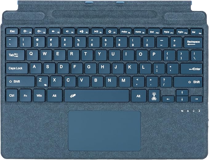 Keyboard for Microsoft Surface Pro Copilot+ (11th Edition) / Pro 11 / Pro 10 / Pro 9 / Pro 8 / Pro X, 13 inch, Detachable Type Cover with Touchpad, 7-Color Backlit & Pen Holder (Sapphire)