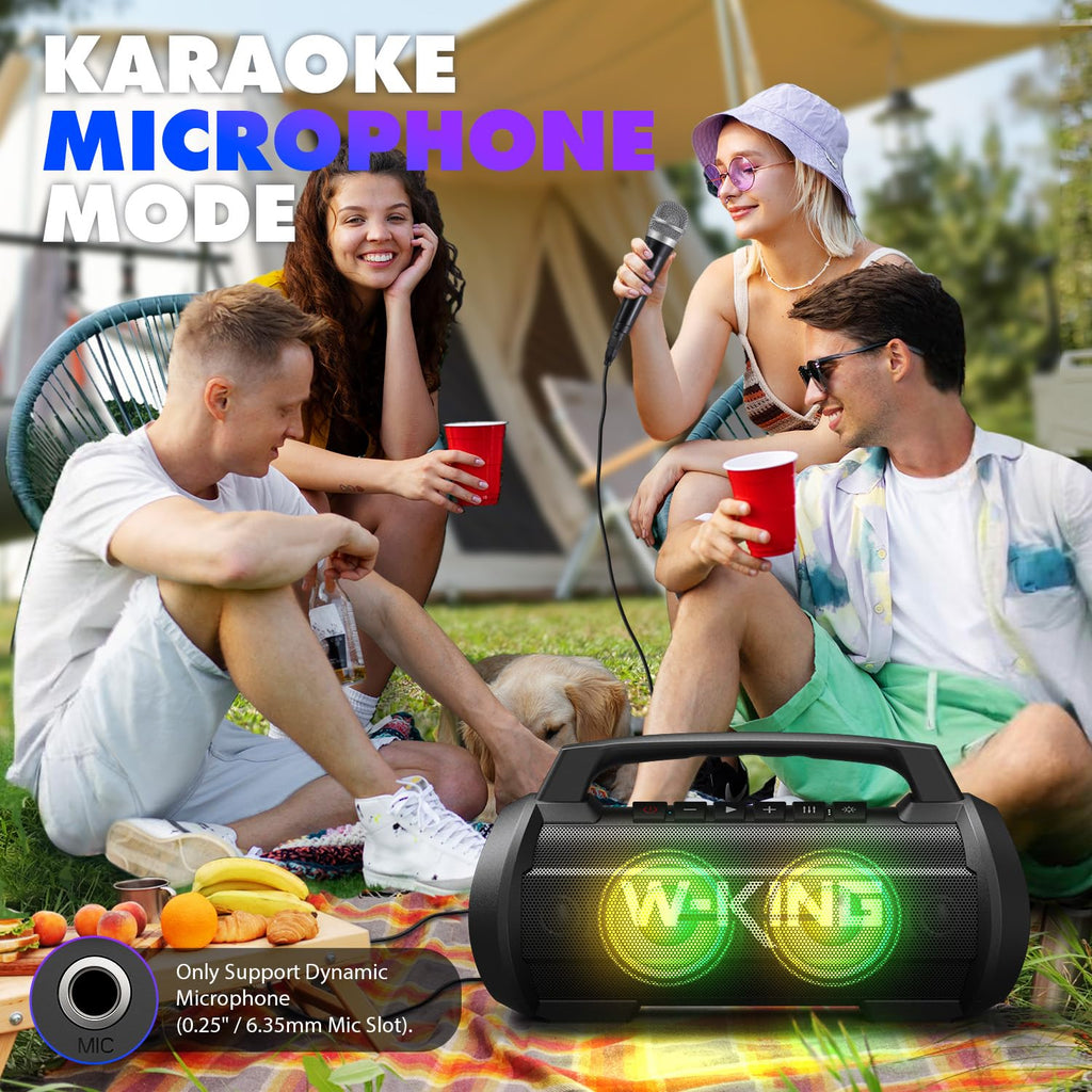 W-King Portable Bluetooth Speaker, 120W Peak Loud Bass Boombox Outdoor