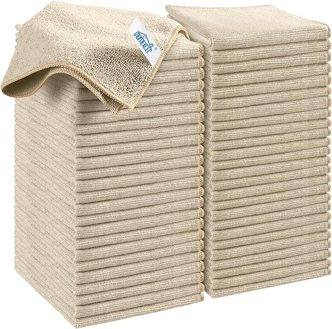 HOMEXCEL 50PK Microfiber Cleaning Cloth, Cleaning Rag for Home, 11.5x11.5in