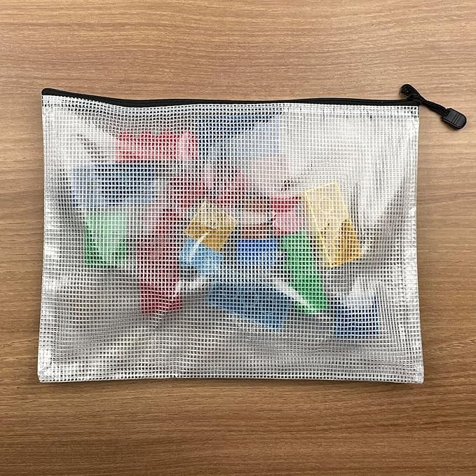 Oaimyy-20 Pcs 8"x 10" Inch Mesh Zipper Pouch Bags, Zipper Bags for Organizing Storage, Zipper Pouches, Letter Size, File Bags for School,Puzzle, Board Games and Office Supplies (Color)