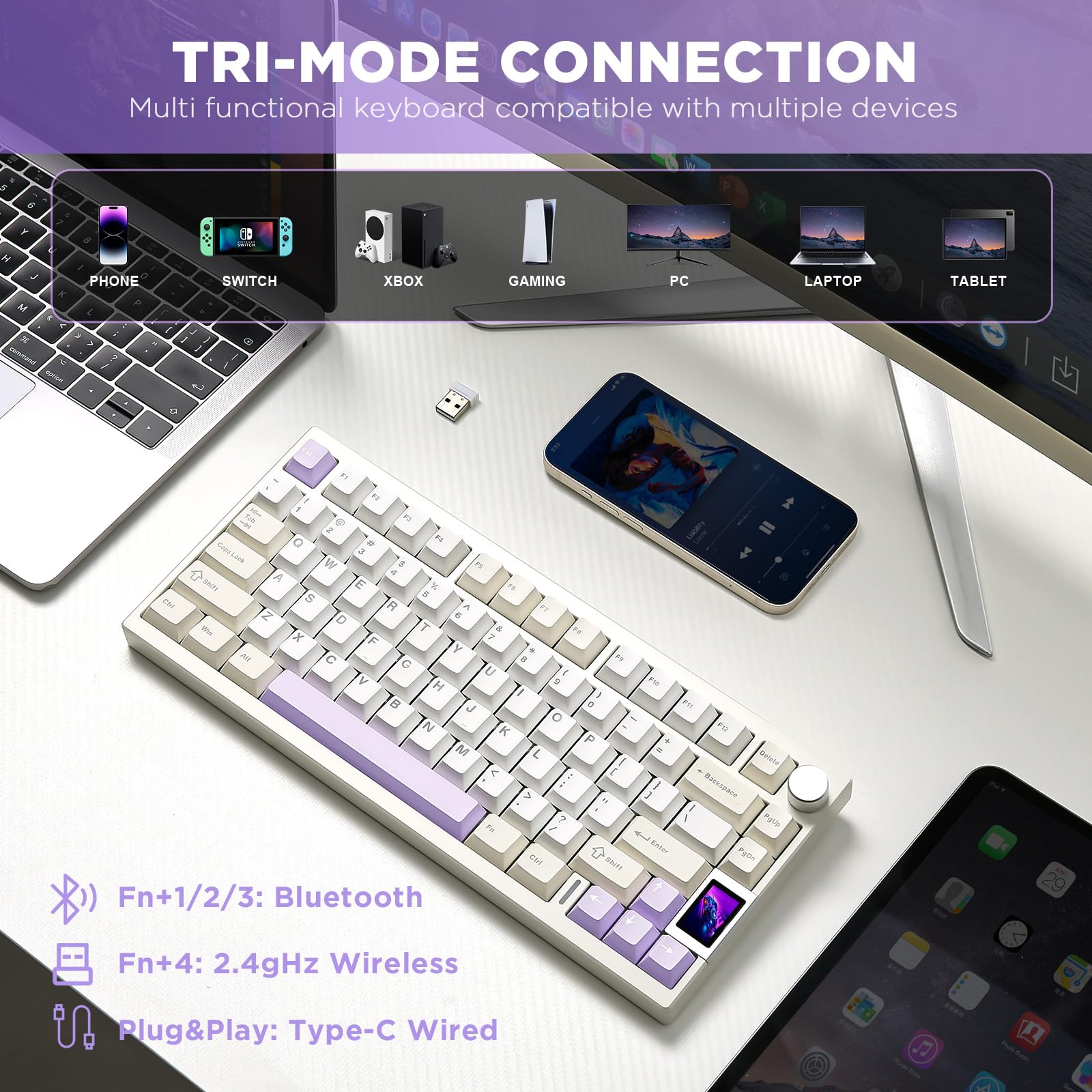 YUNZII AL80 QMK/VIA Aluminum Wireless Mechanical Keyboard