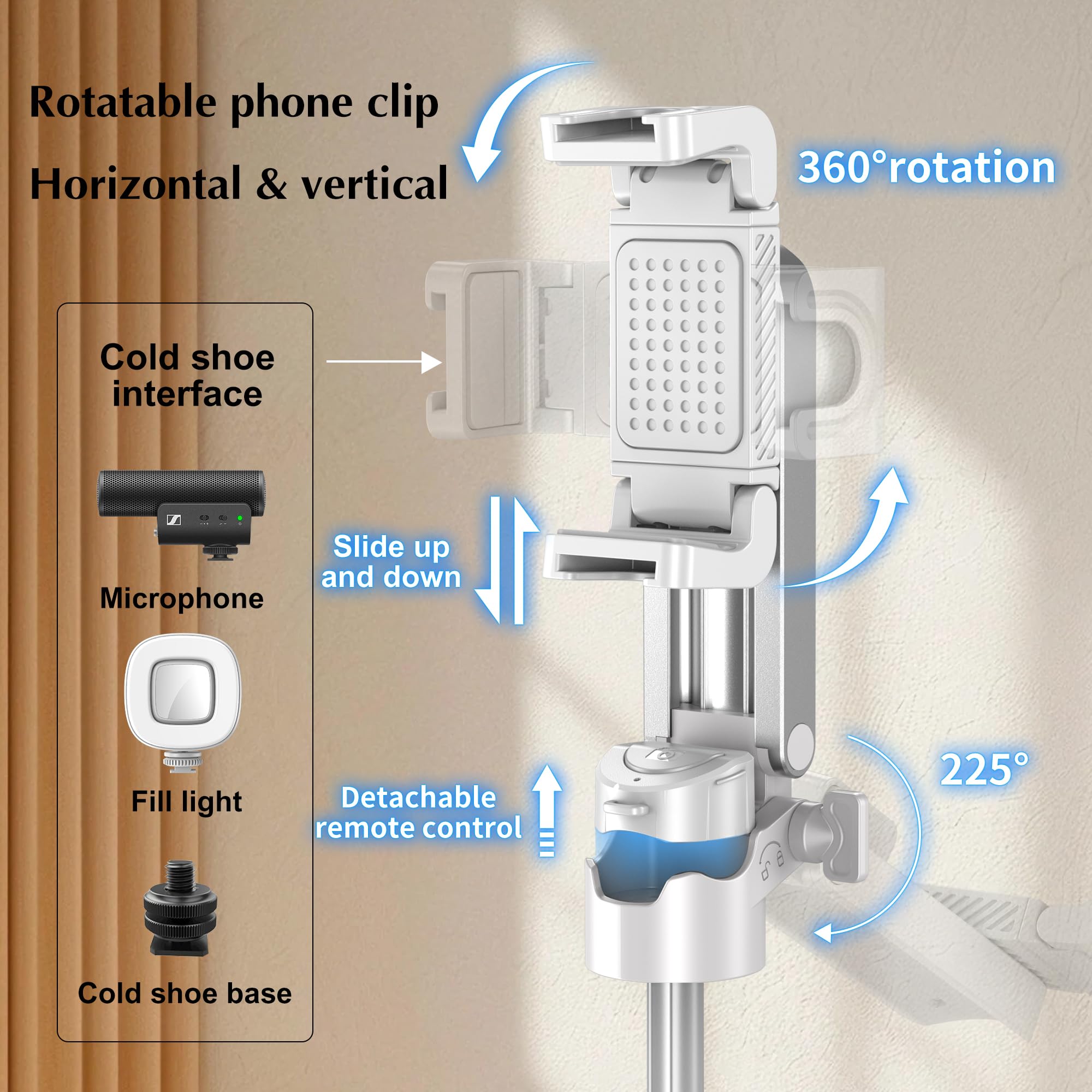 Mini Selfie Stick Tripod Stand with Bluetooth Remote