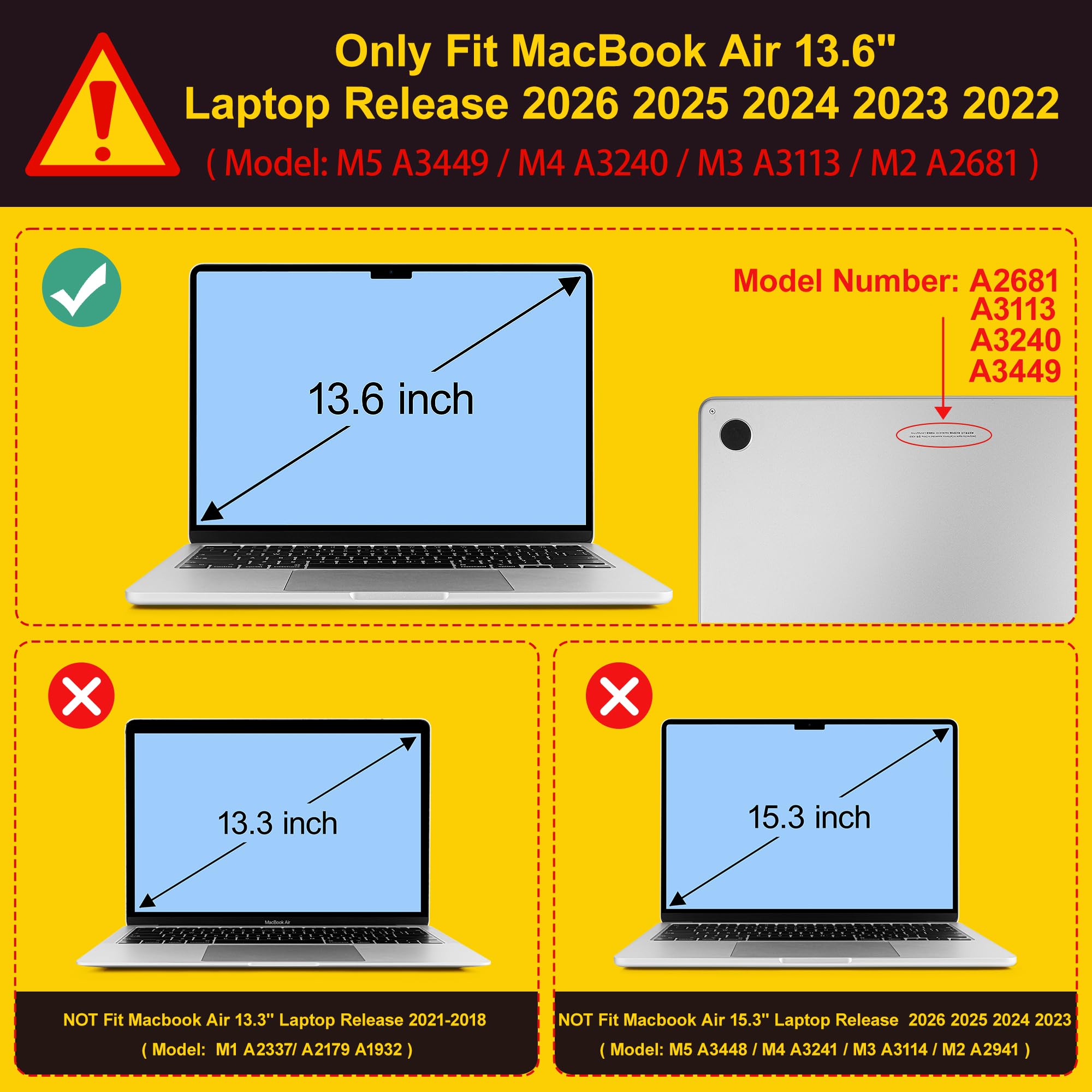Mektron for 2026 MacBook Air 13-inch M5 Laptop Case A3449 with 13.6-inch Liquid Retina Display Fits 2025 A3240 M4 2024 A3113 M3 2023 A2681 M2 Printed Hard Shell for MacBook Air 13.6", Abstract Florals