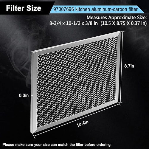 97007696 41F Grease Filter fit for B-roan Nu-tone Range Hood 8-3/4" x 10-1/2" Aluminum Mesh Charcoal Filter Compatible with Most Brand Stove Vents -2 PACKS by Fetechmate