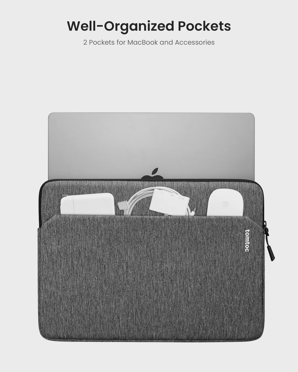 tomtoc Slim Laptop Sleeve for 14-inch MacBook Pro M5/M4/M3/M2/M1 Pro/Max 2026-2021, Water-Resistant Protective Case for 13.8 Inch Surface Laptop AI PC, Accessory Bag