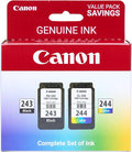 Canon PG-243 / CL-244 Genuine Ink Value Pack (2 Cartridges), Compatible with iP2820, MX492, MG2420/2520/2920/2922/2924/3020/2522/2525, TS3120/302/302a/202/4520/3320