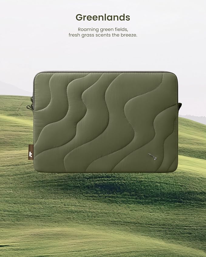tomtoc 360 Protective Puffy Laptop Sleeve for 16-inch MacBook Pro M4/M3/M2/M1 Pro/Max A3403 A3186 A2991 A2780 A2485 2024-2019, Quilted Design Soft Cute Puffer Bag Computer Case for Dell XPS 16 Laptop
