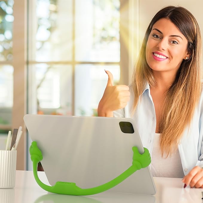 Honsky Thumbs Up Tablet Stand - Portable Monitor Stand Holder for Desktop, Universal Cute, Green