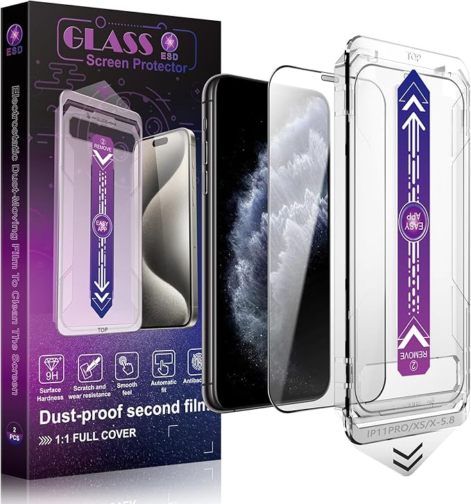SHANG PIN JIA 2 Pack Matte Privacy Screen Protector for iPhone 11 Pro Max and iPhon XS MAX 6.5-Inch Auto Dust Removal, No Bubbles,Anti-Spy Tempered Glass Film, Easy Installation