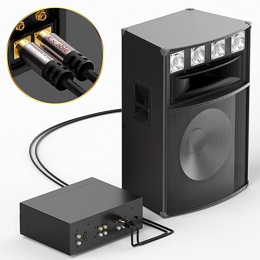 RCA Cable 75FT, 2RCA Male to 2RCA Male Stereo Audio Cable,【Oxygen-Free Copper, Hi-Fi Sound, Double Shielded】 2 RCA Car Audio Subwoofer Cord for Home Theater, HDTV, Amplifier, Hi-Fi System, Speaker