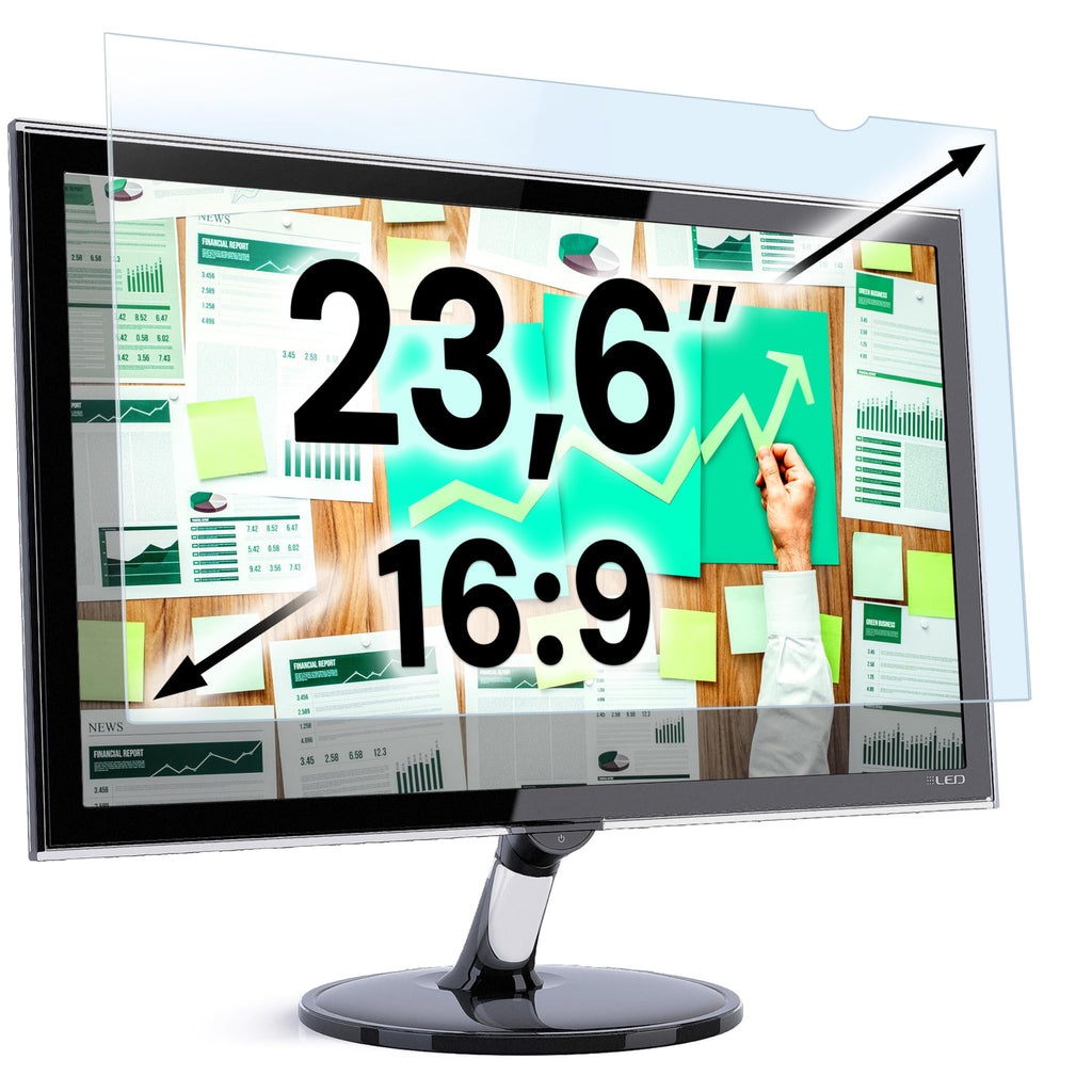 VINTEZ 23.6 inch Blue Light Blocking Screen Protector Panel for 16:9 Widescreen Computer Monitor and Laptop - PC Anti-UV Eye Protection Filter Film - Anti-Scratch Diagonal Frame Shield [1 Pack]