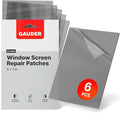GAUDER Fly Screen Repair Patches - Insect Screen Repair Set Made from Fiberglass Self-Adhesive - for Door, Porch and Window (6 Patches - 5" x 7")