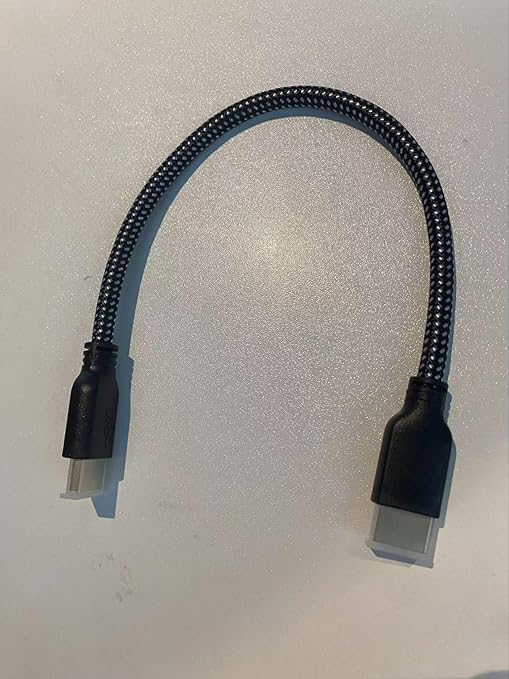 PowerBear 4K HDMI Cable 1 ft | High Speed, Braided Nylon & Gold Connectors, 4K @ 60Hz, Ultra HD, 2K, 1080P, ARC & CL3 Rated | for Laptop, Monitor, PS5, PS4, Xbox One, Fire TV, Apple TV & More