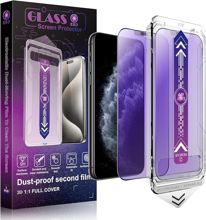 SHANG PIN JIA 2 Pack Matte Privacy Screen Protector for iPhone 11 Pro Max and iPhon XS MAX 6.5-Inch Auto Dust Removal, No Bubbles,Anti-Spy Tempered Glass Film, Easy Installation