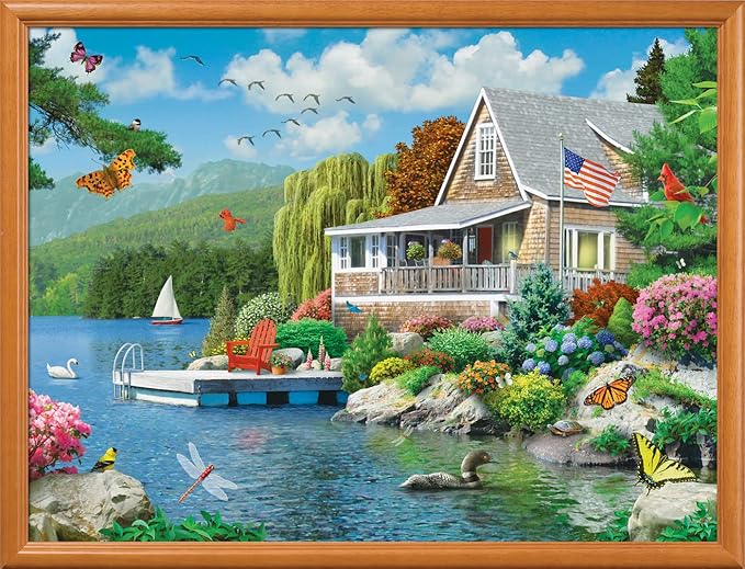 Masterpieces 300 Piece EZ Grip Jigsaw Puzzle - Lakeside Memories - 18"x24"