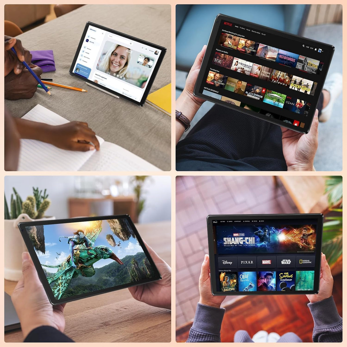 Android Tablet with 10.1 inch 1280 * 800 IPS HD Touchscreen, Octa-Core Processor, 64GB Storage, 1TB TF Card Expandable, 5G/2.4G WiFi, BT 5.0,Dual Camera, Tablet for Study, Business&Entertainment
